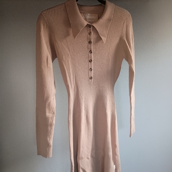 Araminta James Fall Camel Knit Sweater Dress - Picture 7 of 10